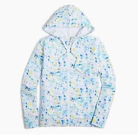J. Crew Factory - Multicolor White Blue Light Active Hoodie - Size Small NWT - Picture 1 of 10